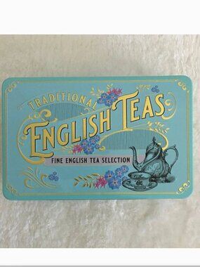 Traditional English Teas Vintage Victorian Tin 72 Bags 7.5 x 5 Tin